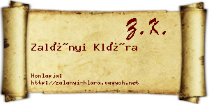 Zalányi Klára névjegykártya