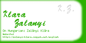 klara zalanyi business card